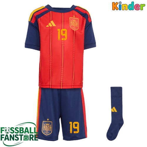Spanien Lamine Yamal #19 Replik Heimtrikot Kinder WM 2026 Kurzarm (+ Kurze Hosen)